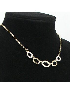Dana Buchman Necklace Gold-Tone Rhinestones #780